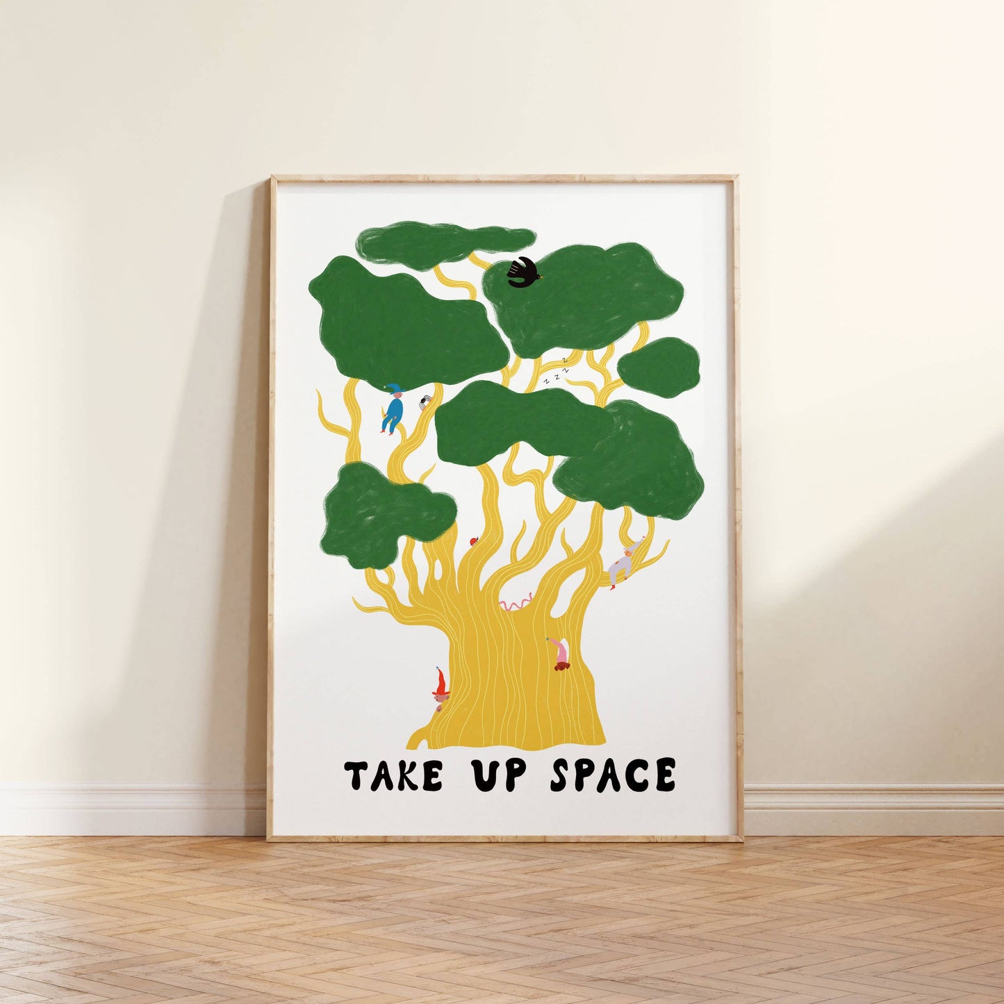 Oak Tree Take Up Space Art Print | Nature Art | Motivational: A5