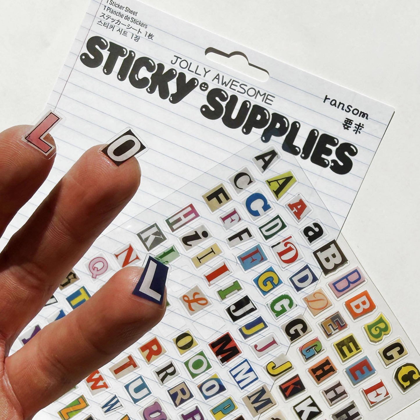RANSOM LETTERS A5 STICKER SHEET