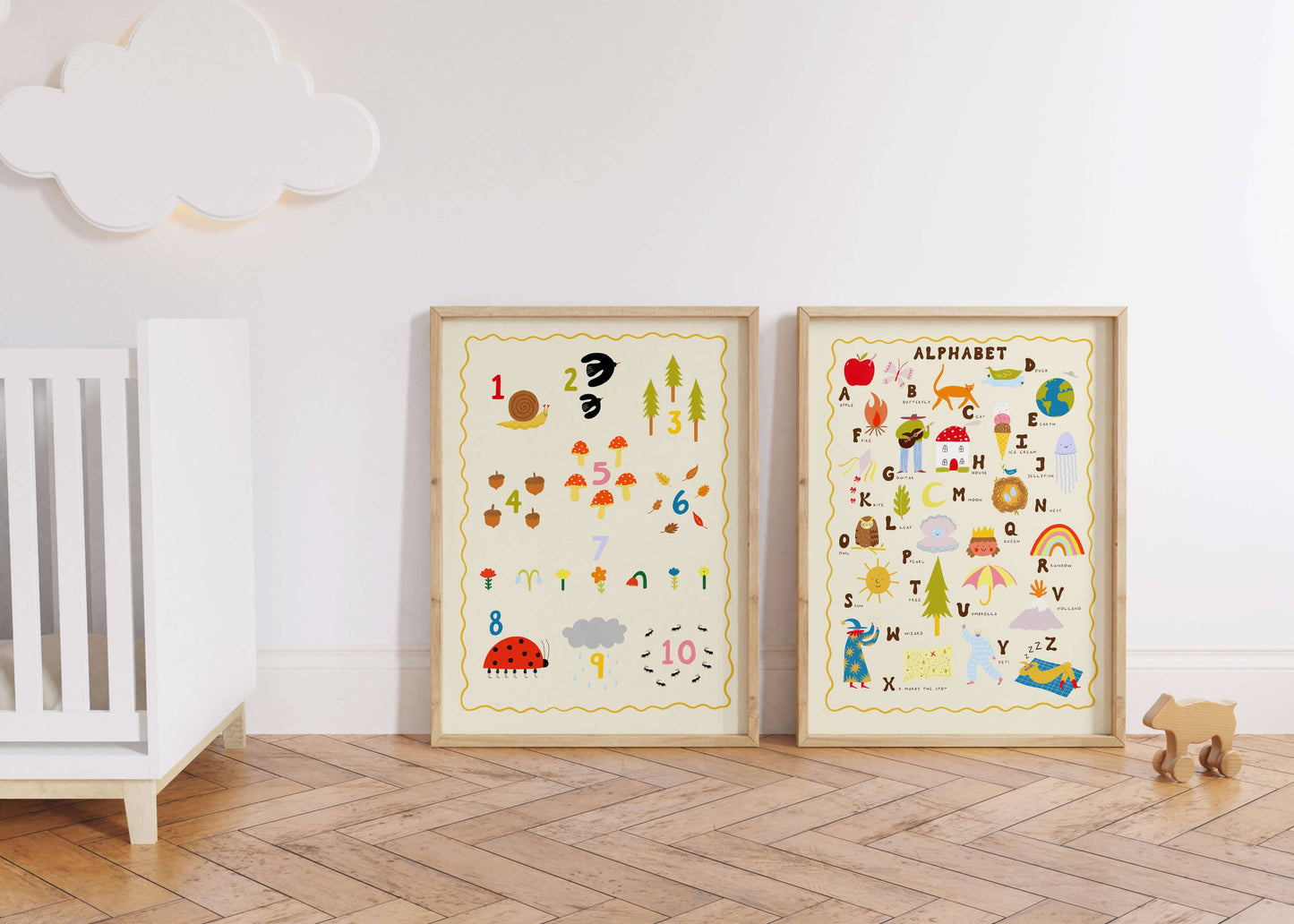 Illustrated Alphabet Art Print | Children's Wall Art | Kids
