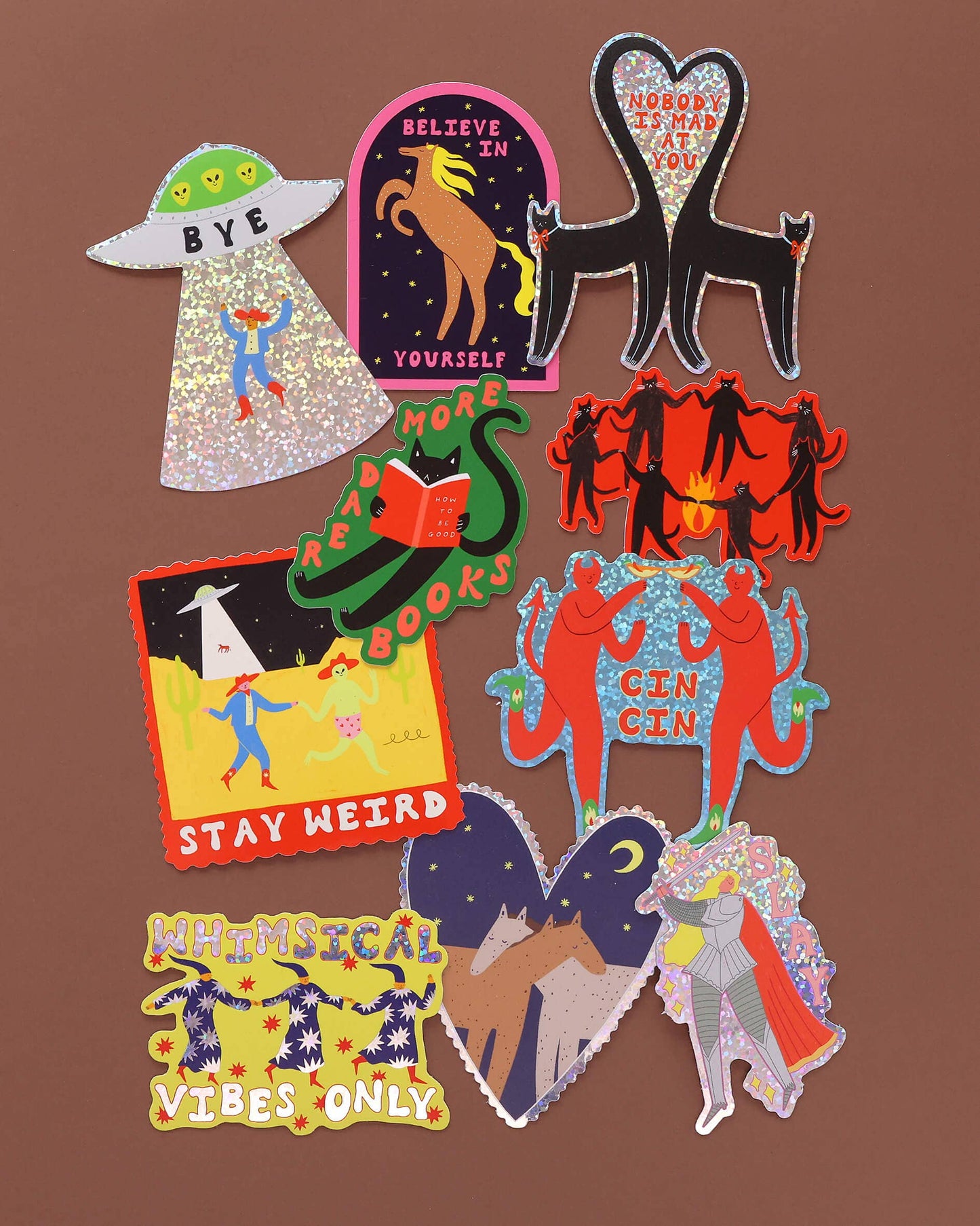 Stay Weird Sticker | Alien UFO Vinyl Sticker | Cowboy
