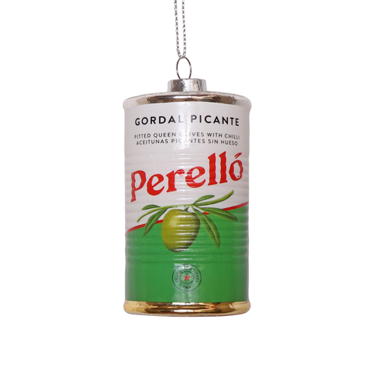 Perelló Gordal Picante Olives Glass Decoration, 8cm