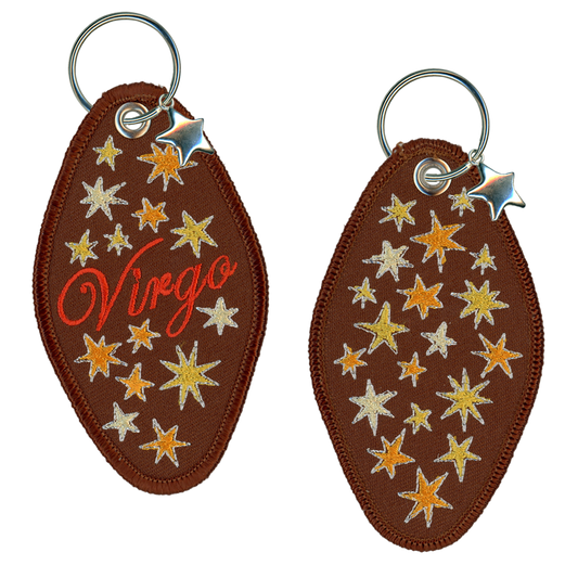 Virgo Embroidered Retro Motel Keychain