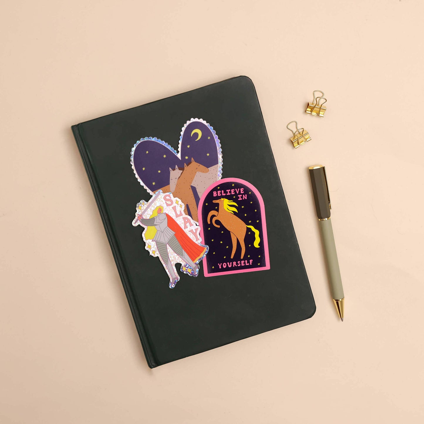 Slay Fantasy Girl Glitter Sticker | Knight Sticker | Kindle