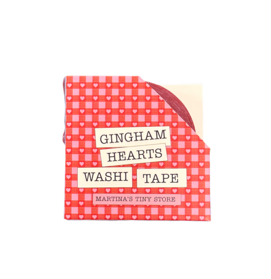 Martina's Tiny Store  Red Gingham Hearts Washi Tape