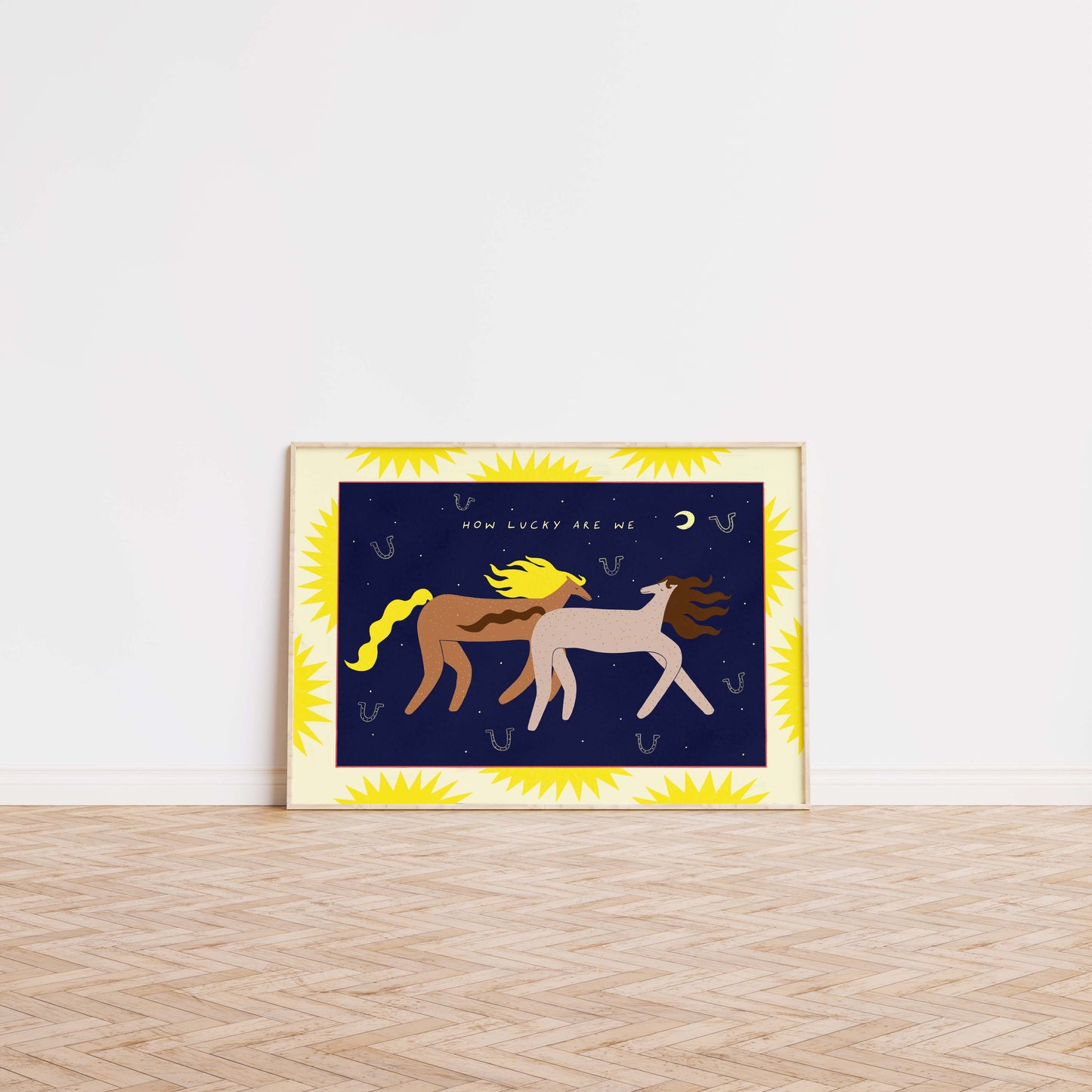 How Lucky Are We Art Print | Western Horses Wall Art: A5