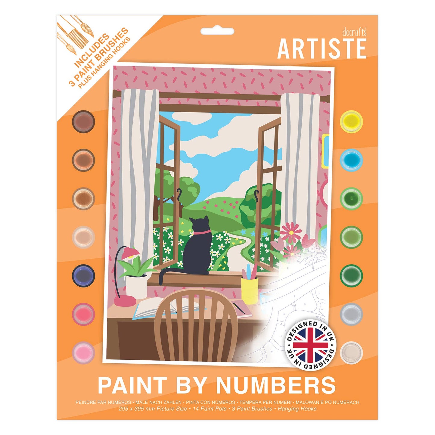 Large Paint by Numbers, Window View, 395x295mm