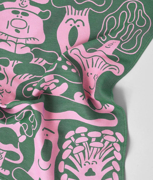 Mushrooms Woven Cotton Tea Towel