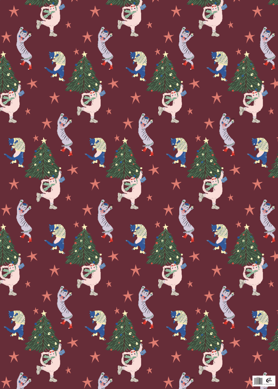 Gift wrap - Rocking Around Cats
