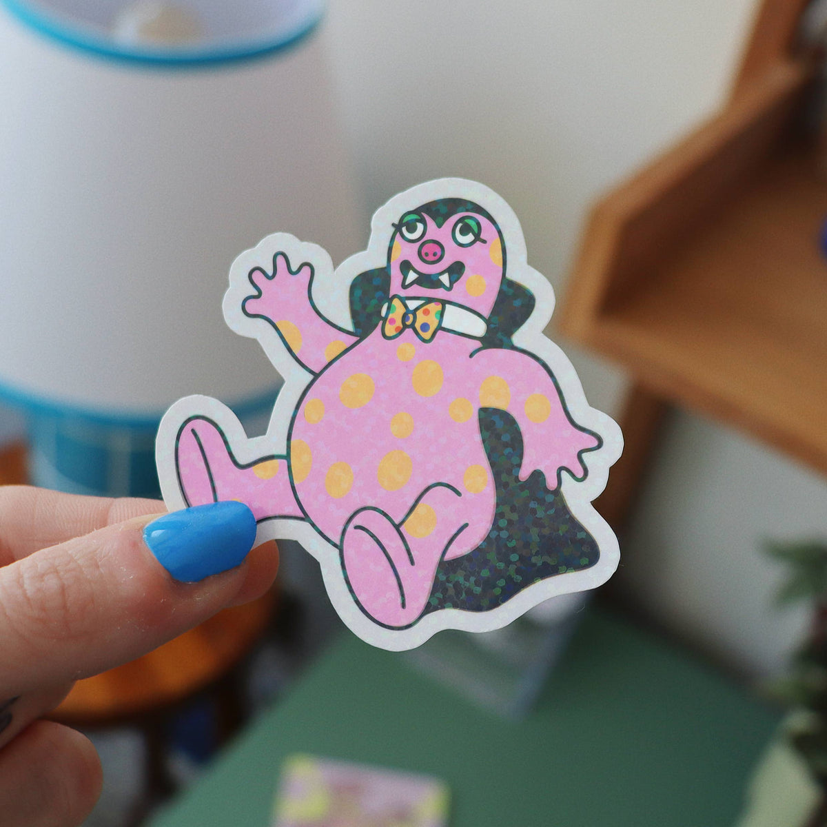 Vampire Blobby Vinyl Sticker | Glossy Laptop Sticker
