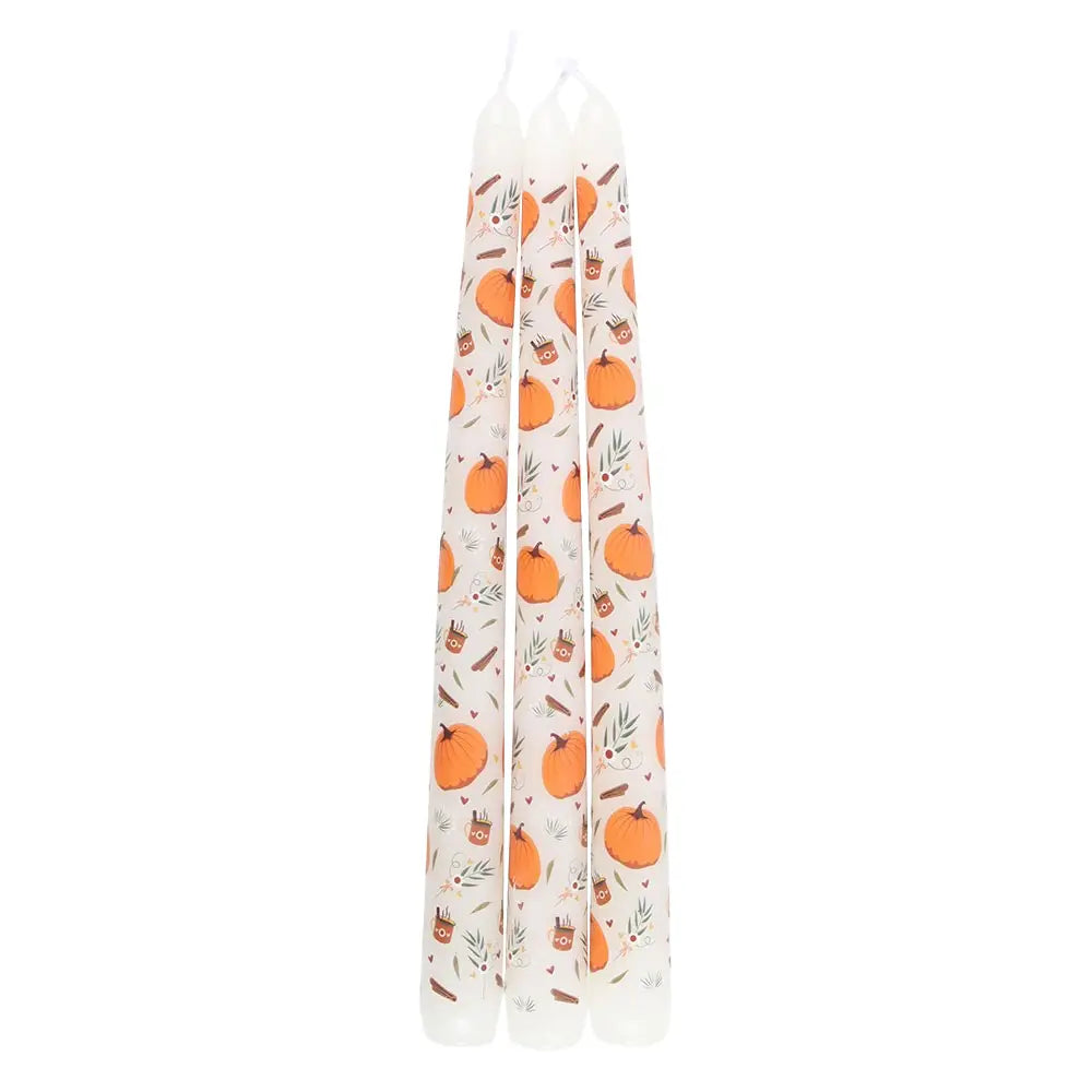 Set of 3 Pumpkin Print Autumn Candles