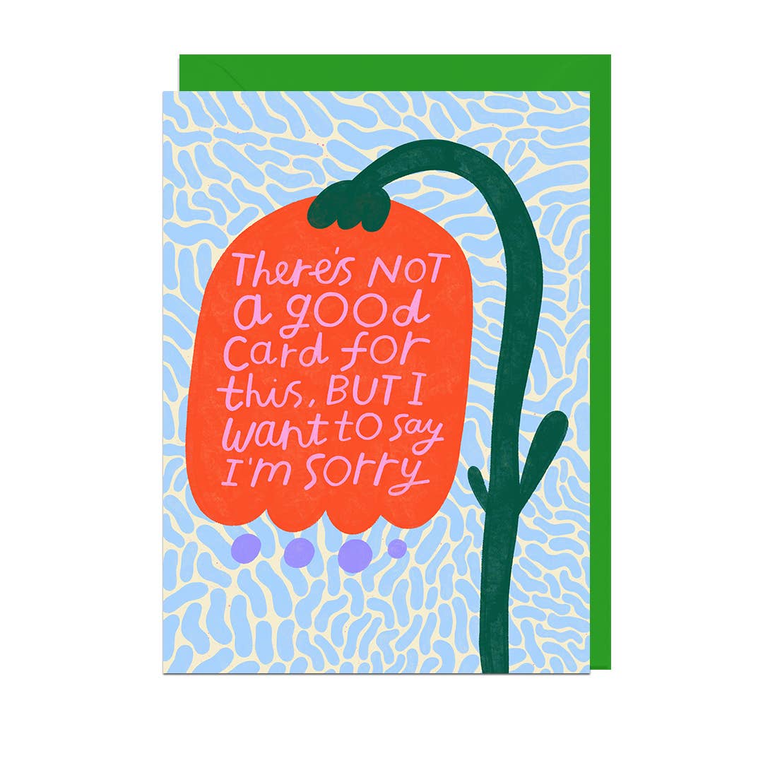 SORRY FLOWER GREEN ENVELOPE Card