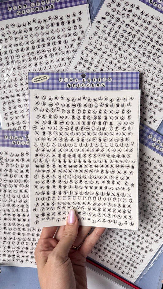 Martina's Tiny Store - Bead Letter Stickers! (2 sheets, over 800 stickers!)