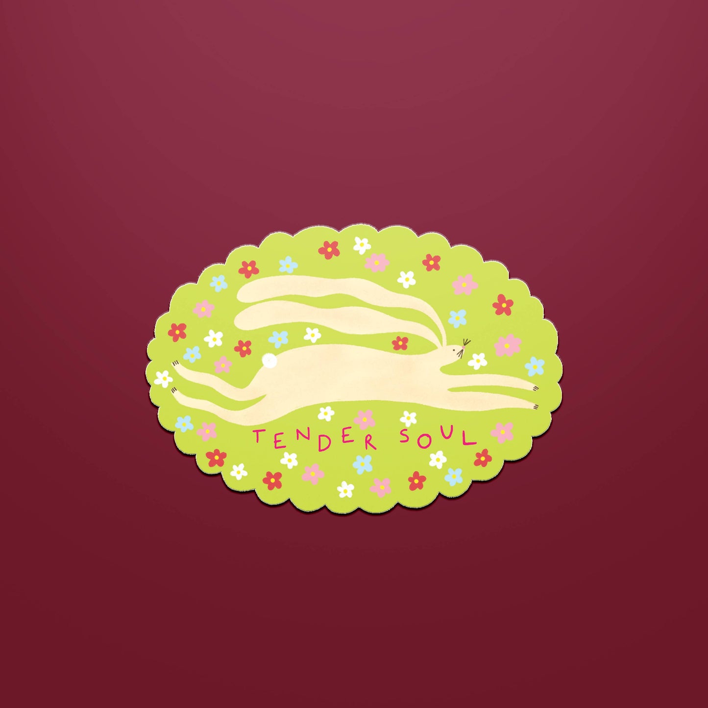 Tender Soul Sticker | Die Cut Rabbit / Hare Decal