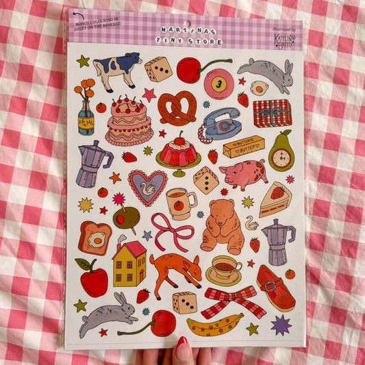 Illustrated Large Scrapbooking Stickersheet