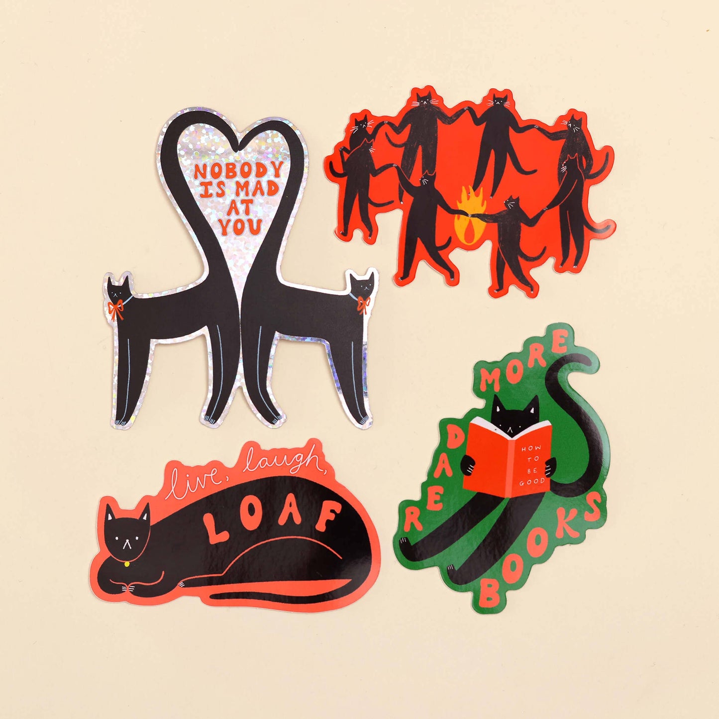 Nobody Is Mad At You Glitter Sticker | Black Cat Sticker
