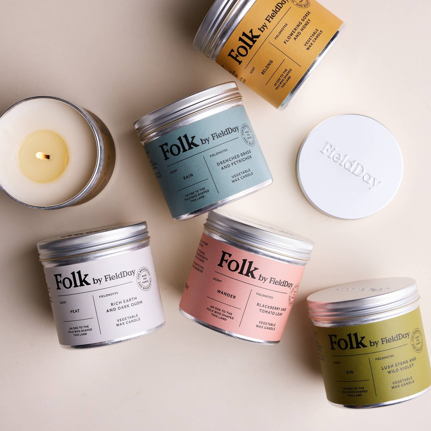 Belong Vegetable Wax Folk Tin Candle