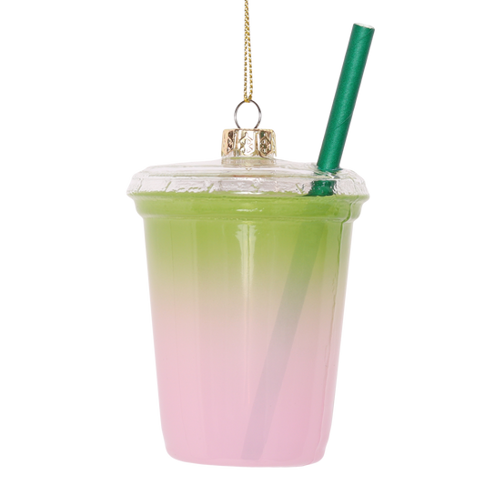 Blueberry Matcha Glass Decoration, 12cm