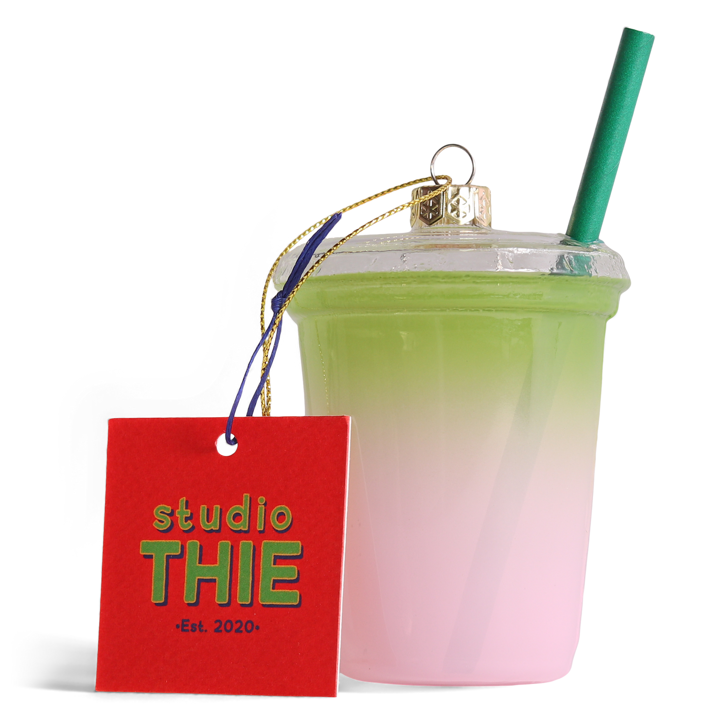 Blueberry Matcha Glass Decoration, 12cm