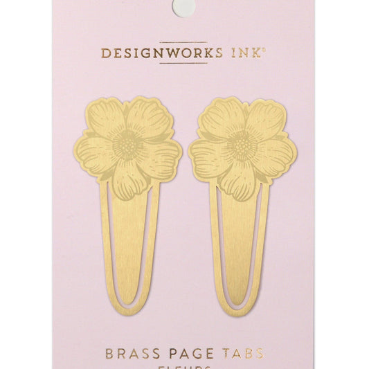 Brass Page Tabs - Fleurs