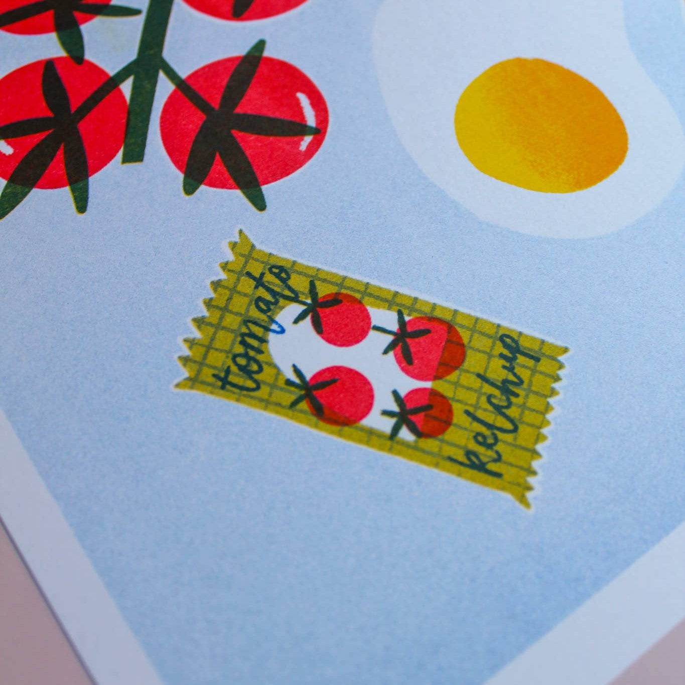 Breakfast fry up Risograph A4 print