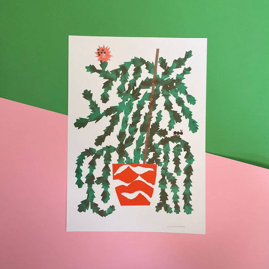 Cactus Risograph Print A3
