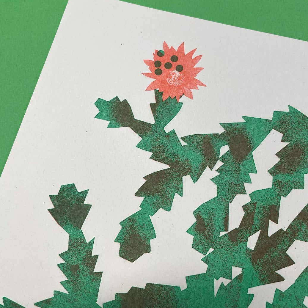 Cactus Risograph Print A3