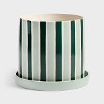 Clash Stripe Planter with Saucer