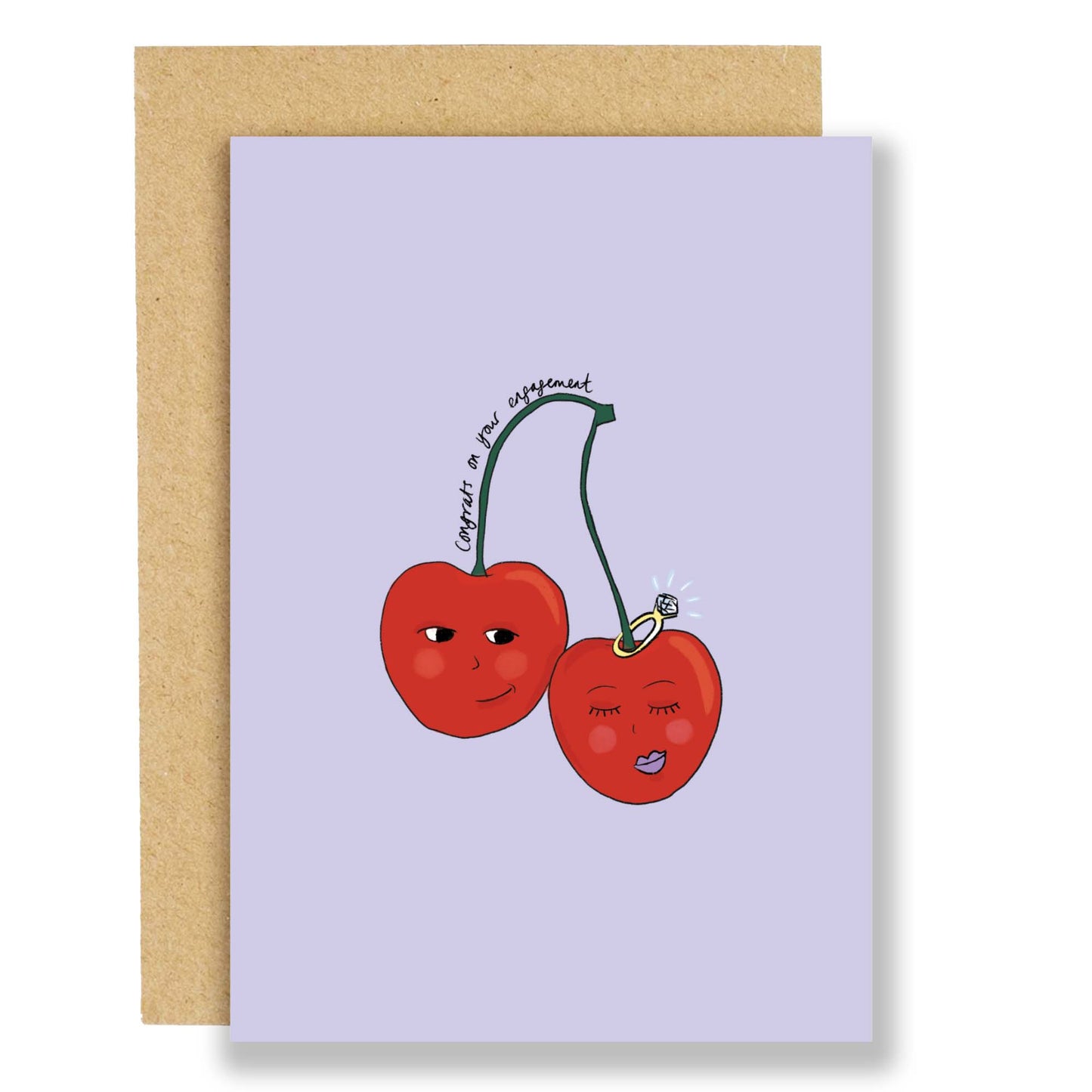 Cute Cherries engagement card