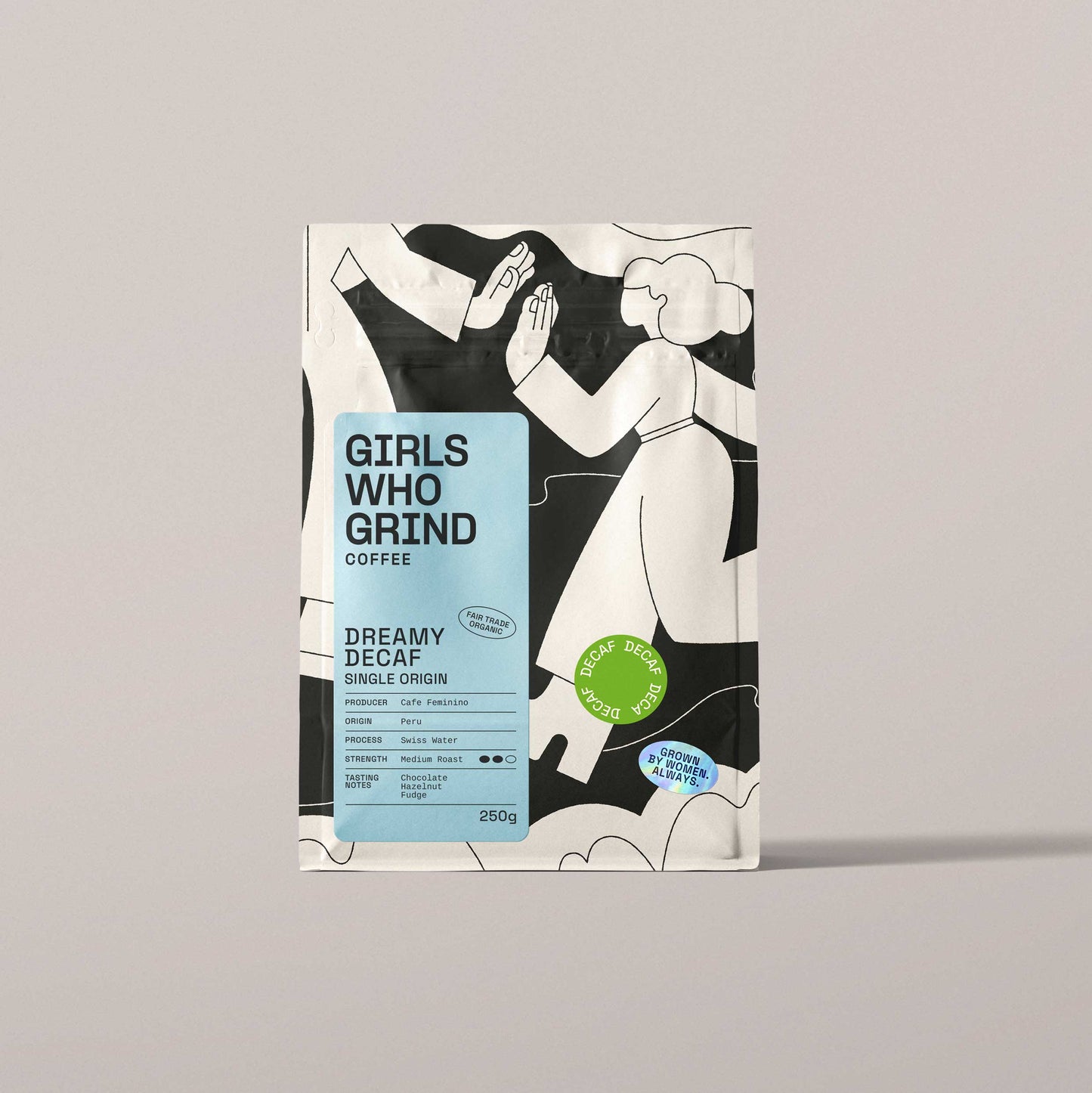 Decaf Coffee Beans, Dreamy Decaf, Cafe Feminino, Peru.