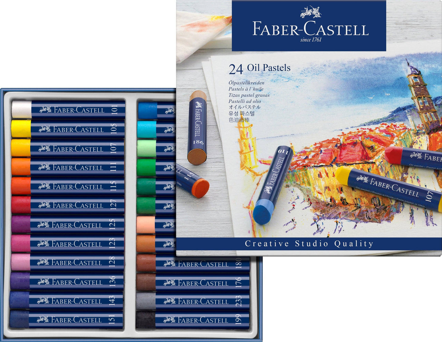 Faber-Castell Creative Studio Oil Pastels, Wallet Of 24