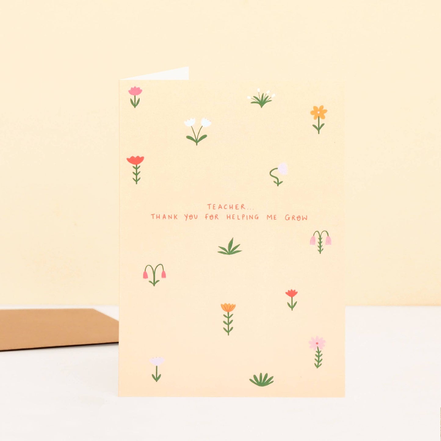 Floral Thank You Teacher Card | Thank You For Helping Me