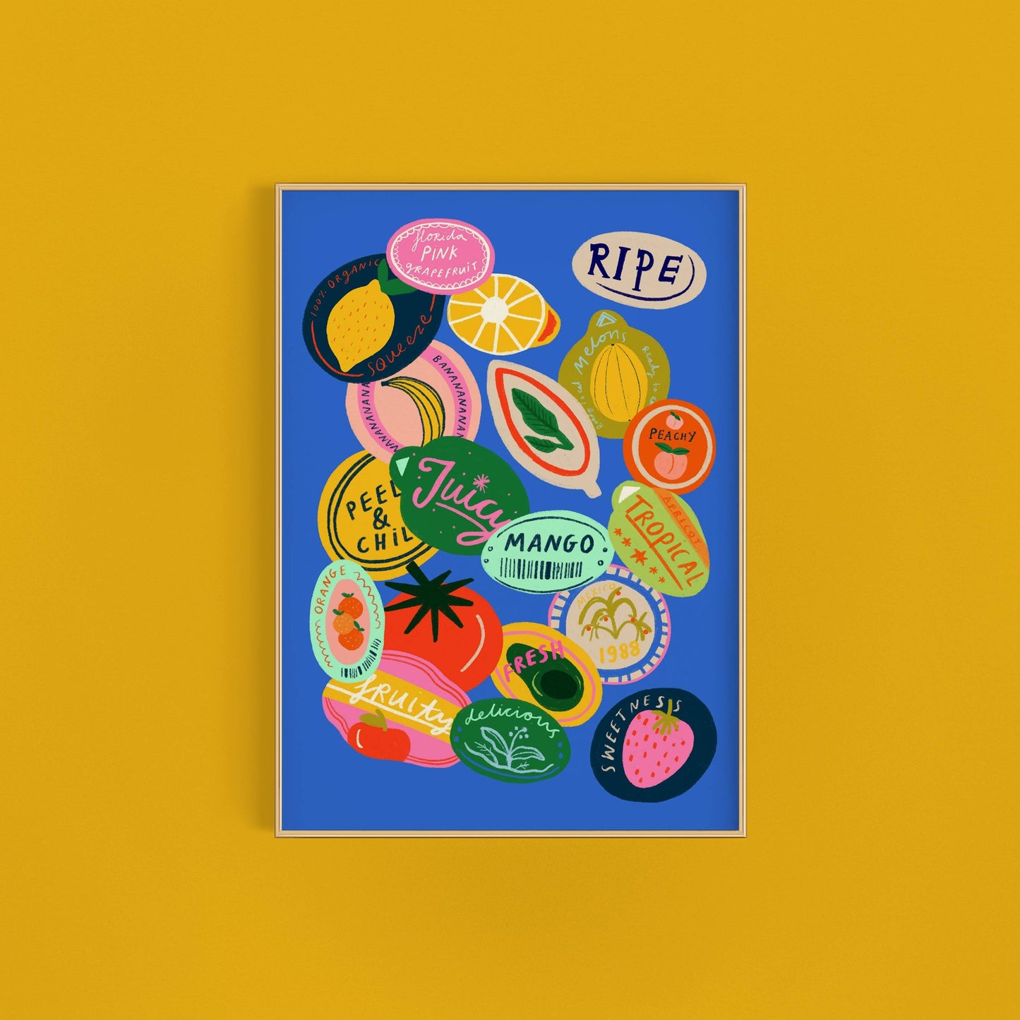 Fruit Stickers Collection Art Print