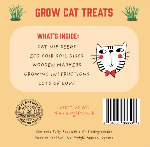 Grow Cat Treats. Cat Lovers Eco Mini-Grow-Kit