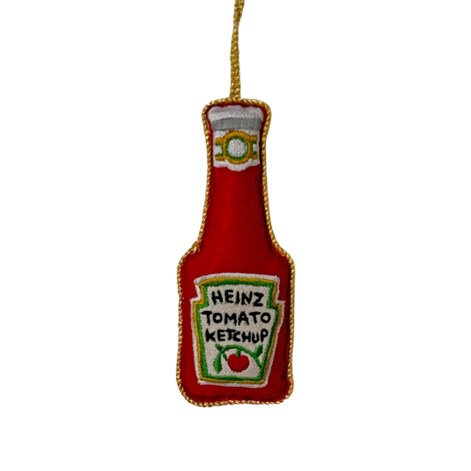 Heinz Tomato Ketchup Embroidered Decoration, 10cm