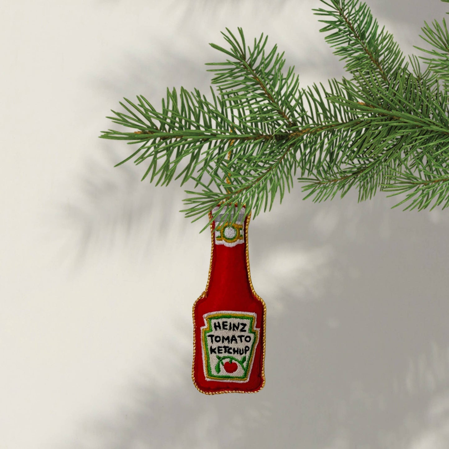 Heinz Tomato Ketchup Embroidered Decoration, 10cm