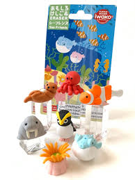 Iwako Sea Friends Eraser Blister Card