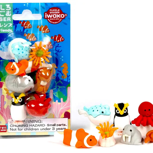 Iwako Sea Friends Eraser Blister Card