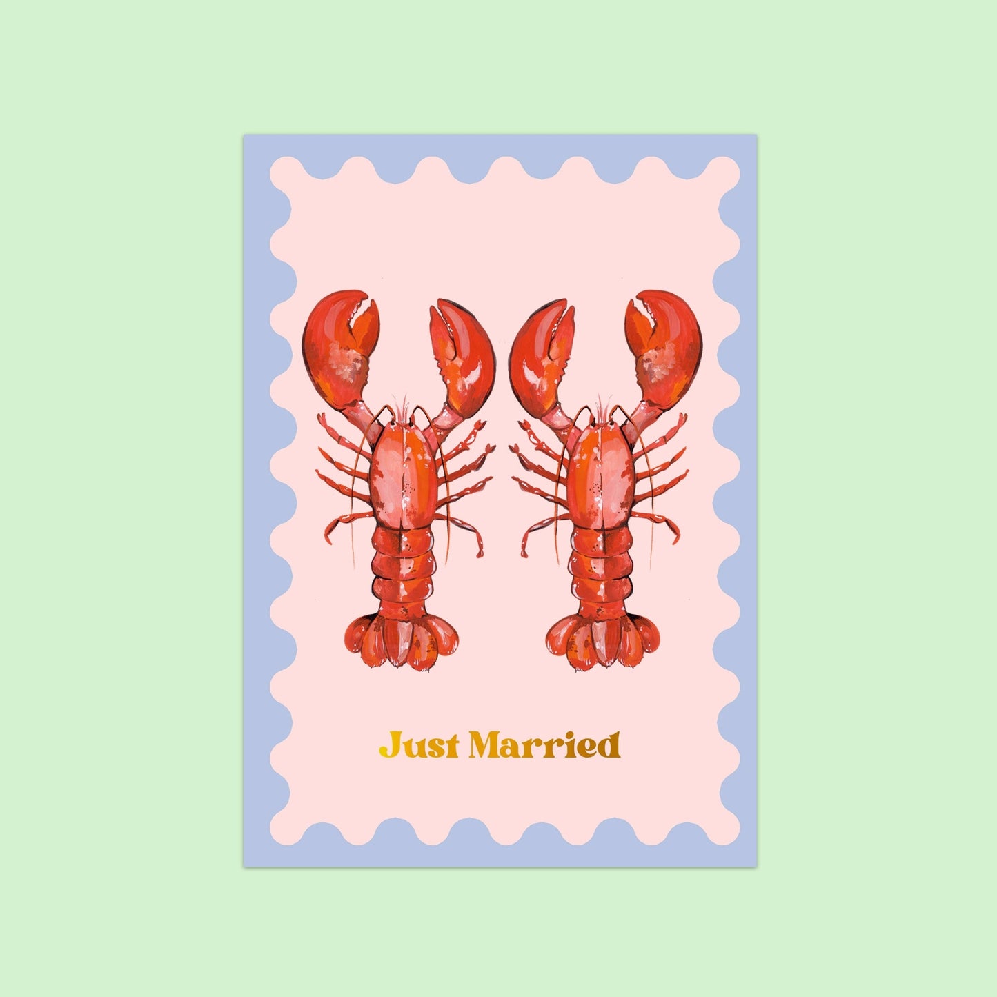 Just Married Lobster Card