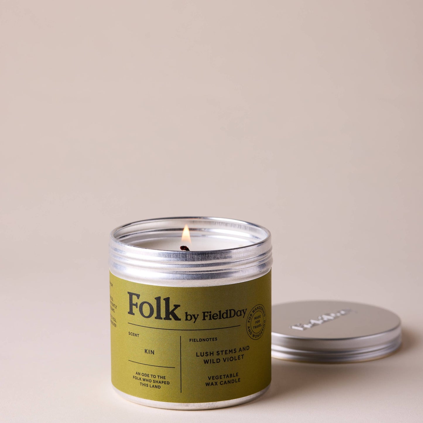 Kin Vegetable Wax Folk Tin Candle