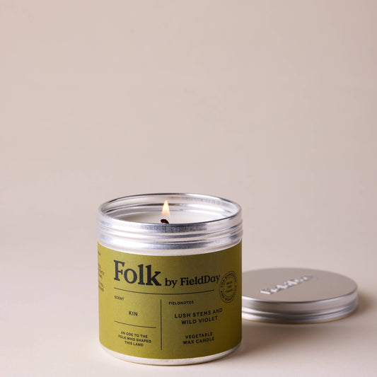 Kin Vegetable Wax Folk Tin Candle