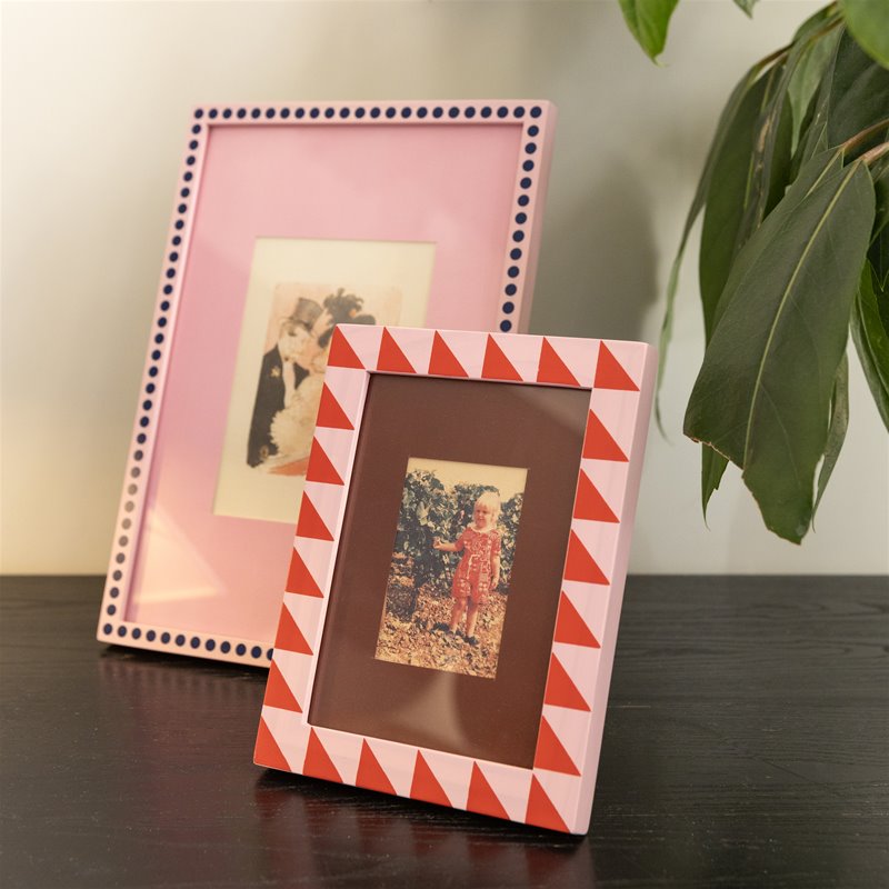 &Klevering Pink Polka Dot Frame - A4
