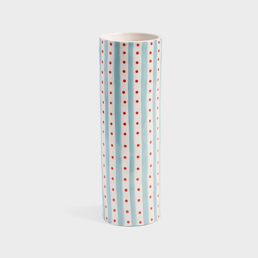 &Klevering Vase Clash - Blue and Red Stripe
