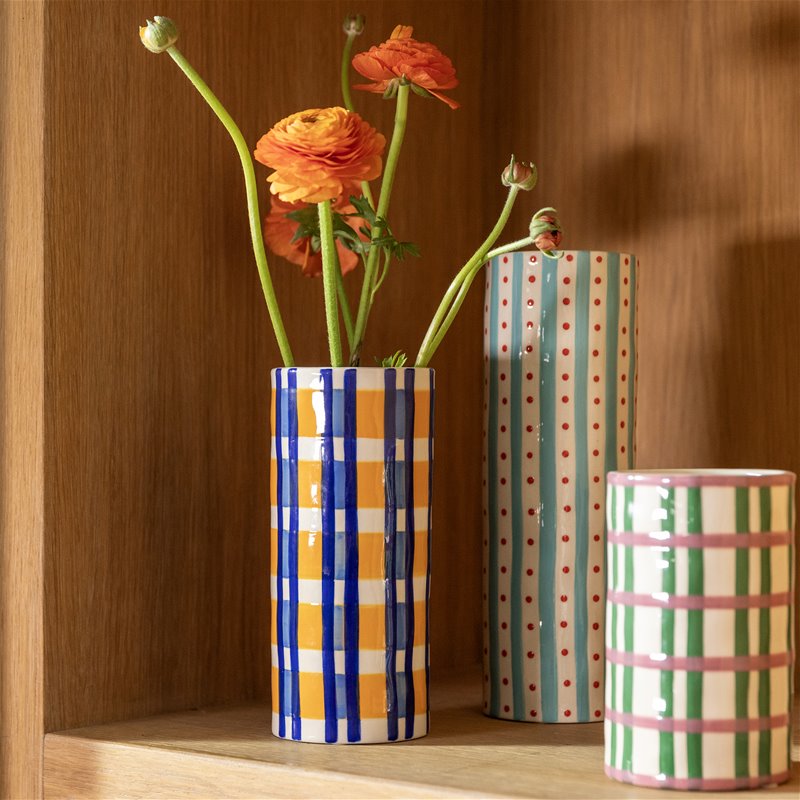 &Klevering Vase Clash - Blue and Red Stripe