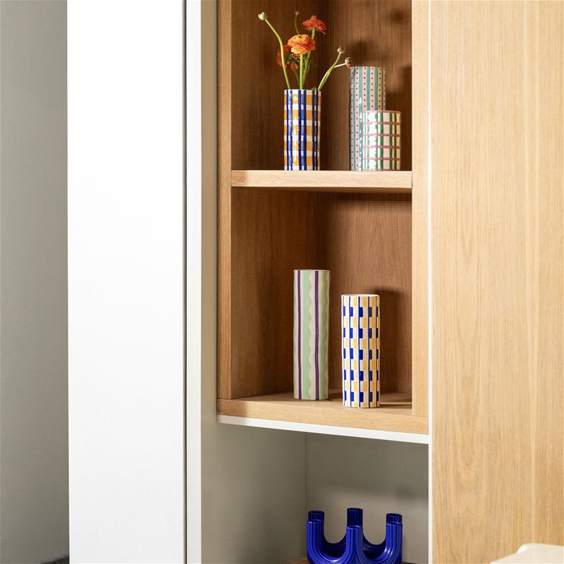 &Klevering Vase Clash - Blue and Red Stripe