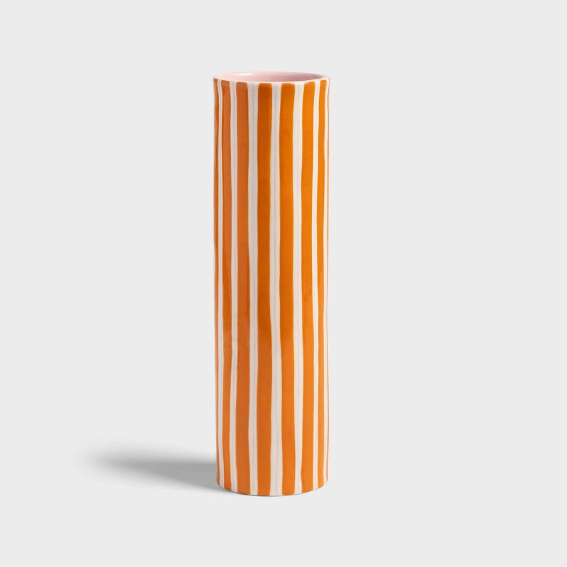 &Klevering Vase Clash - Orange and Pink Stripe