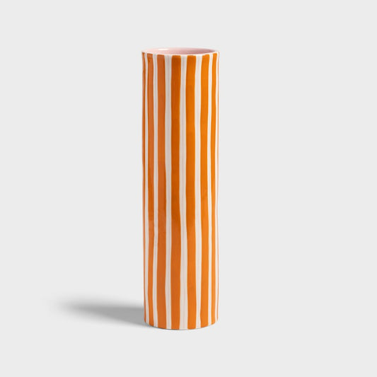 &Klevering Vase Clash - Orange and Pink Stripe