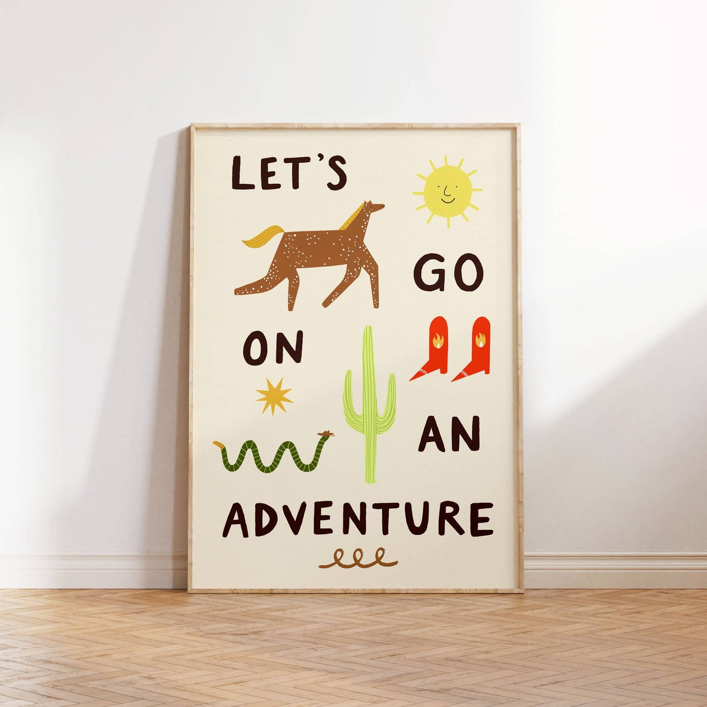 Let's Go On An Adventure Art Print | Western | Children's