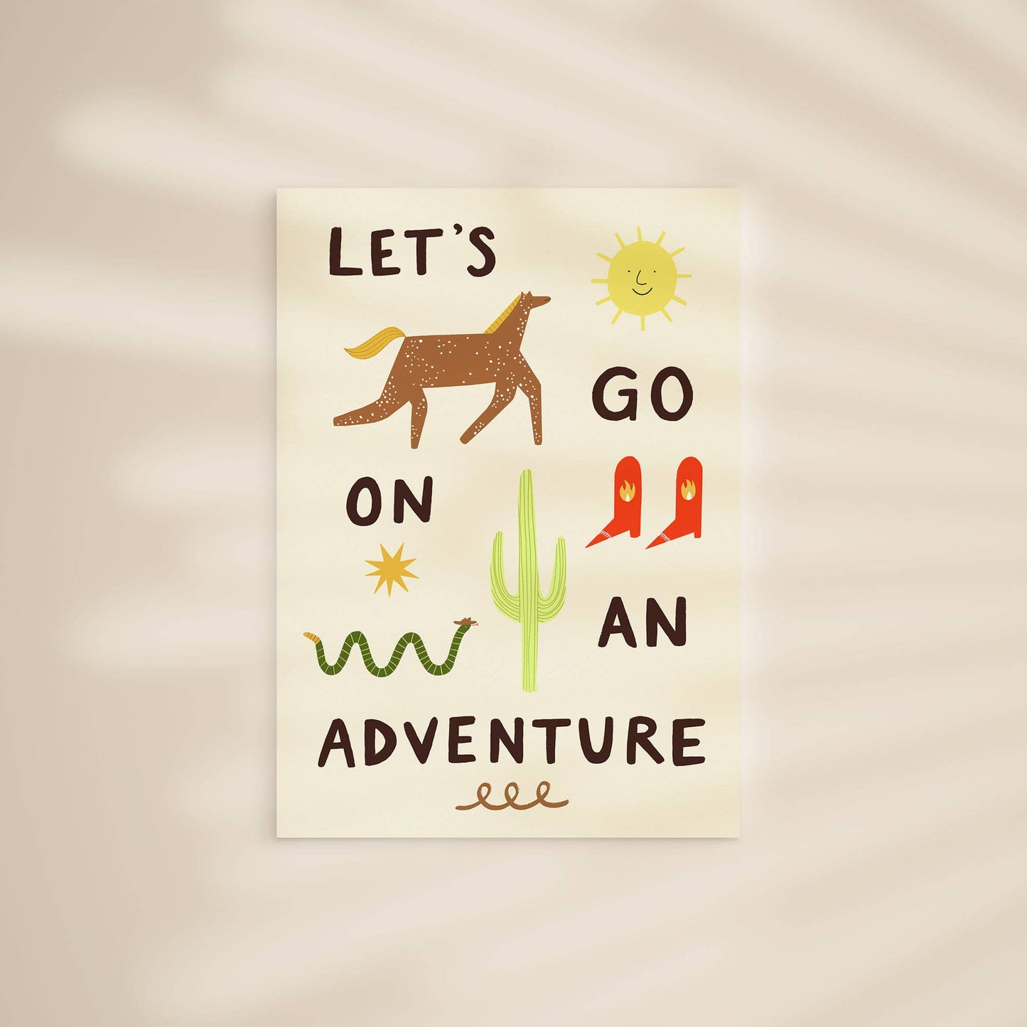 Let's Go On An Adventure Art Print | Western | Children's