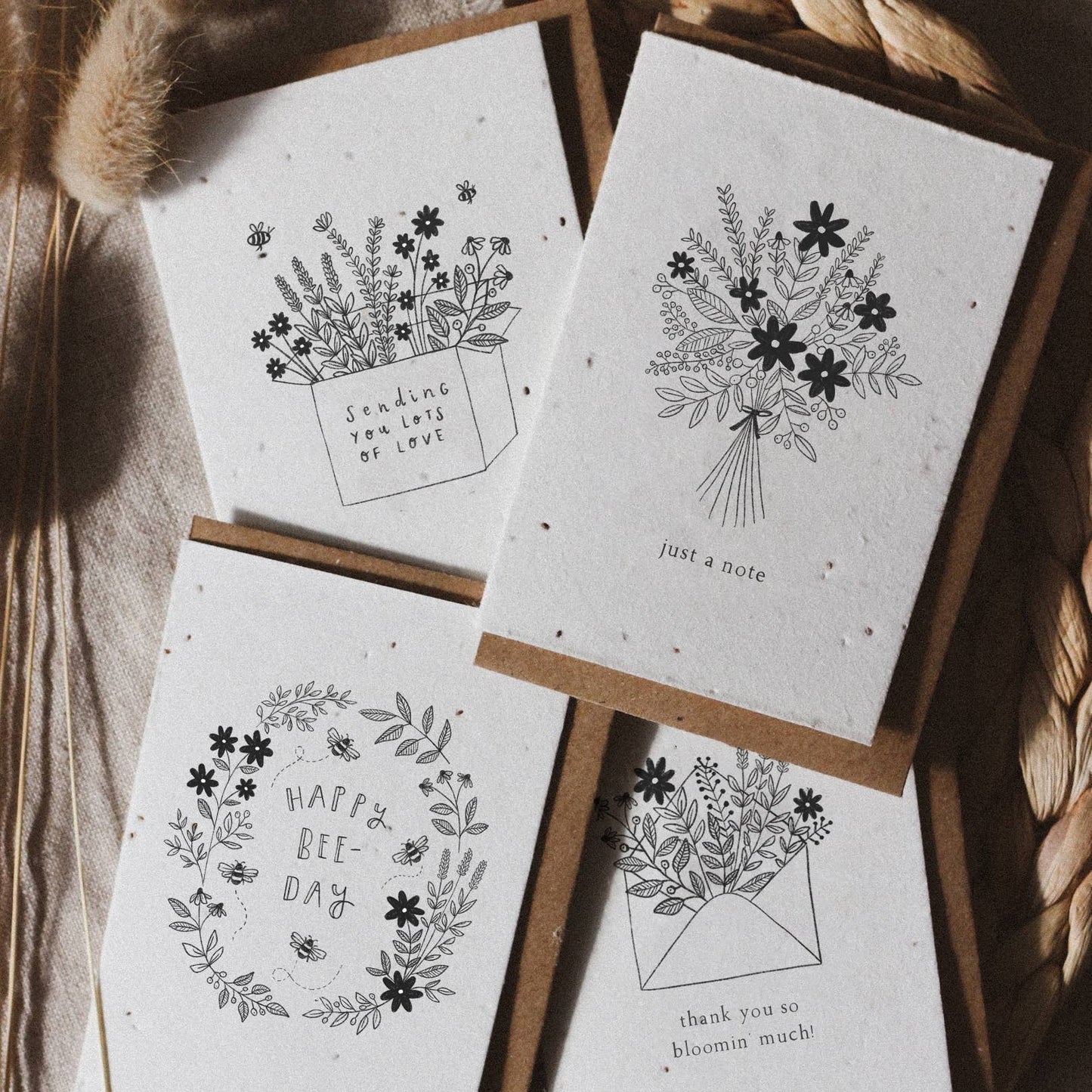 Pack of 4 Mini Plantable Seed Cards