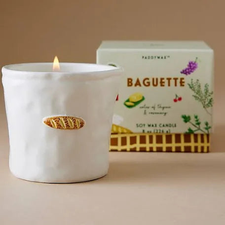 Paddywax Bistro Baguette Ceramic Candle - Rosemary Thyme